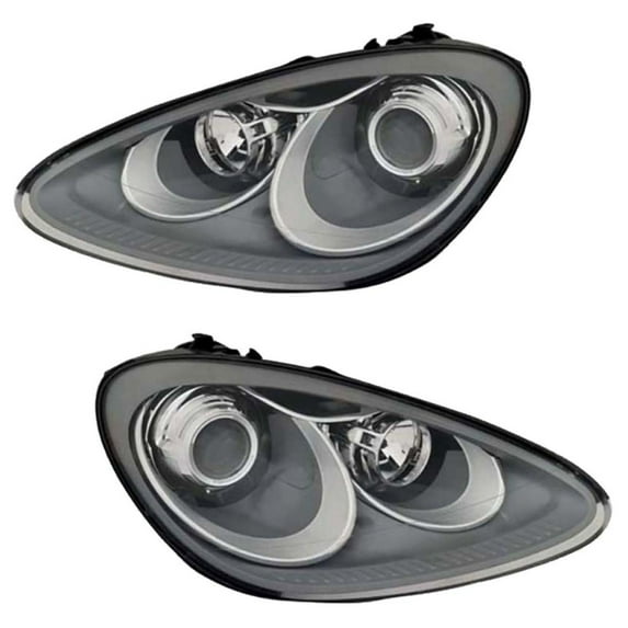 For Porsche Cayenne 2011 2012 2013 2014 Headlight Assembly Driver and Passenger Side | Pair | CAPA Certified | Replacement For PO2502114C, PO2503114C | 95863117322, 95863117321