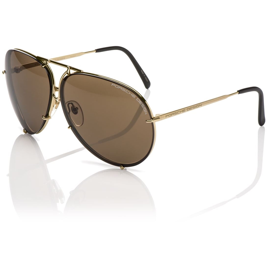 PORSCHE P 8478 A Sunglasses Light Gold Frame Brown Lenses 69mm