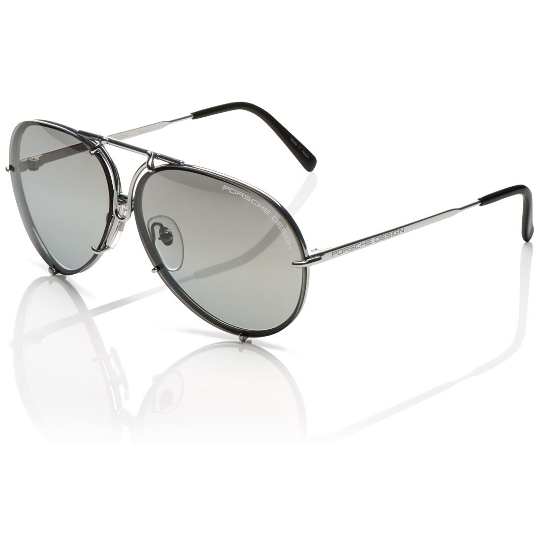 PORSCHE P8478 B Sunglasses Titanium Frame Silver Mirrored Lenses 69mm