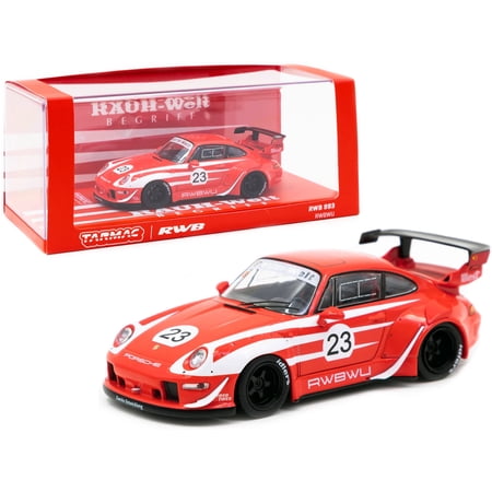 Porsche RWB 993 #23 RWBWU" Red with White Stripes "RAUH-Welt BEGRIFF" 1/43 Diecast Model Car by Tarmac Works"