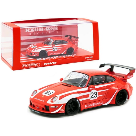 Porsche RWB 993 #23 RWBWU" Red with White Stripes "RAUH-Welt BEGRIFF" 1/43 Diecast Model Car by Tarmac Works"