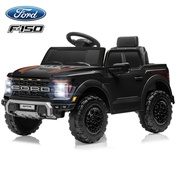 Ford Ride on Toys, 12V Ford F150 Raptor Battery Powered Ride on Cars with Remote Control, Ages 3+, Black
