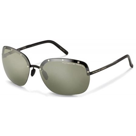 Porsche Semi-Rimless Women's Sunglasses - Black - 65MM