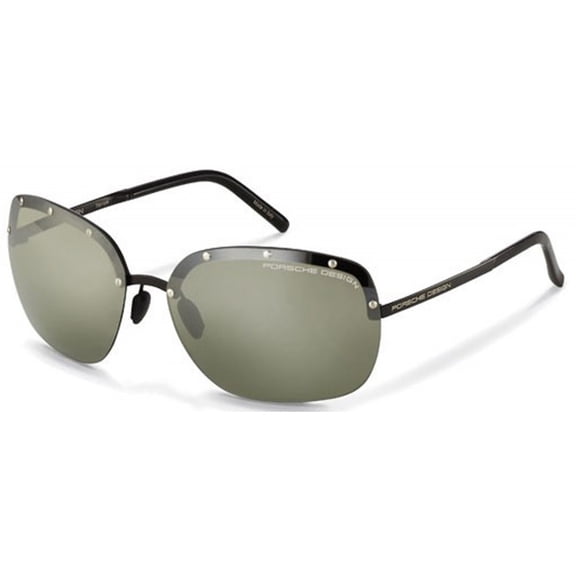Porsche Semi-Rimless Women's Sunglasses - Black - 65MM