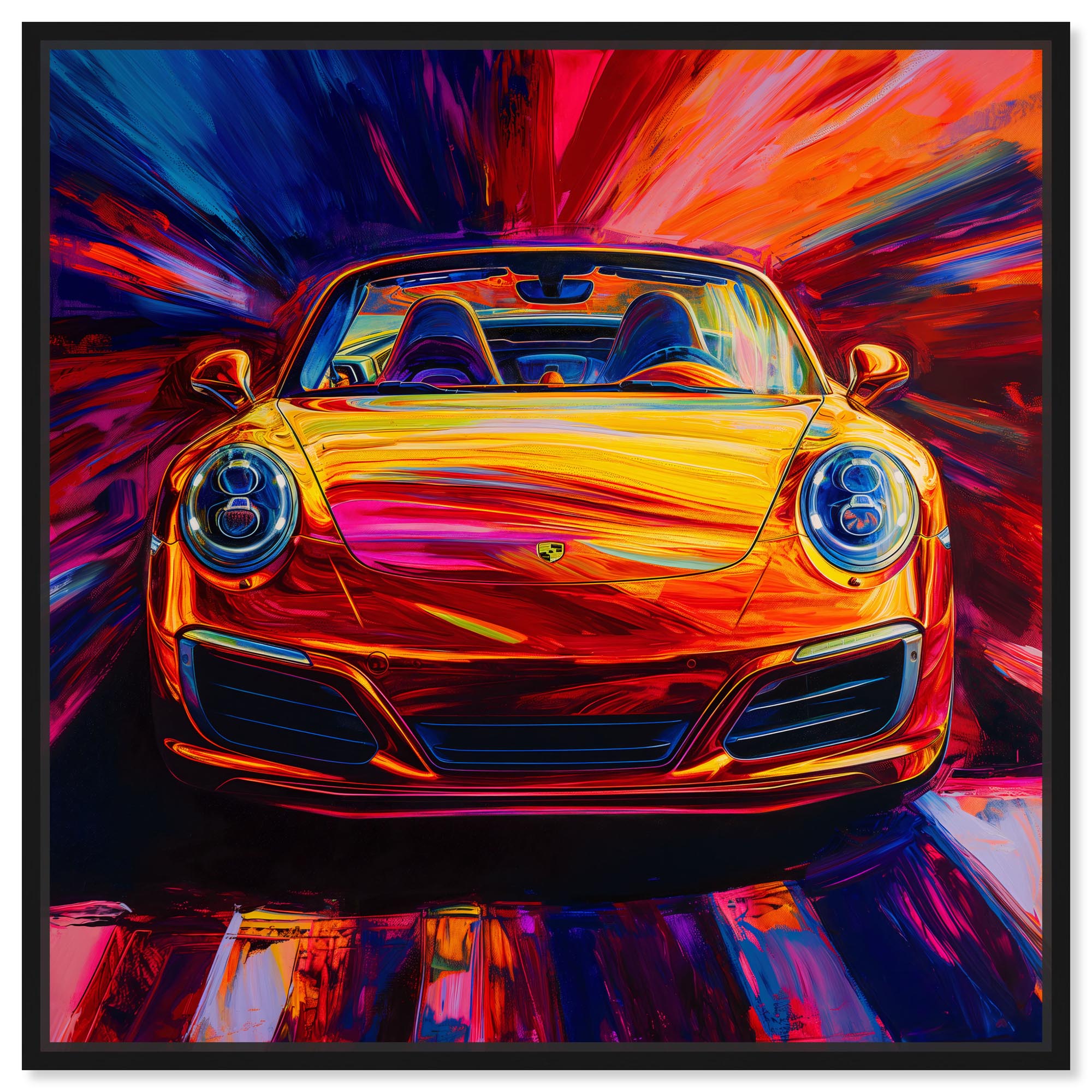 Porsche-in-Rainbow-Canvas-