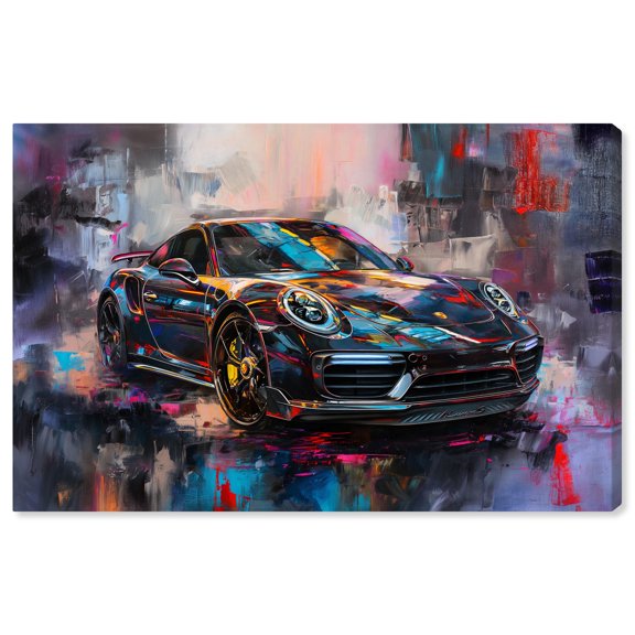 Porsche’s Vibrant Canvas Lux Car Paintings by Art Remedy, Gallery Wrapped, 54" x 36"