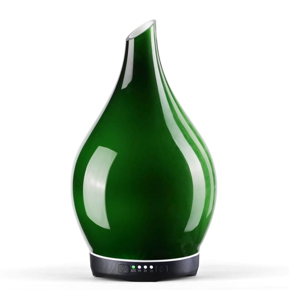 Porseme 280ml Essential Oil Diffuser Glass Color Changing Aroma Air Diffusers Aromatherapy Ultrasonic Cool Mist Humidifier 7 Running Hours Waterless Auto-Off for Sleeping Yoga Office Spa(Hulk Green)