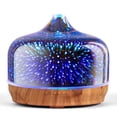 thumbnail image 1 of Porseme 500ml Essential Oil Diffuser 3D Silver Glass Aromatherapy Ultrasonic Humidifier Waterless- Auto off with Timer Setting, 1 of 7