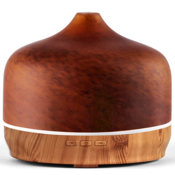 Porseme 500ml Glass Essential Oil Diffuser Aromatherapy Ultrasonic Cool Mist Humidifier 15-21 Running Hours Waterless Auto-Off Air Diffusers for Sleeping Yoga Office Working Spa and Rest (Caramel)