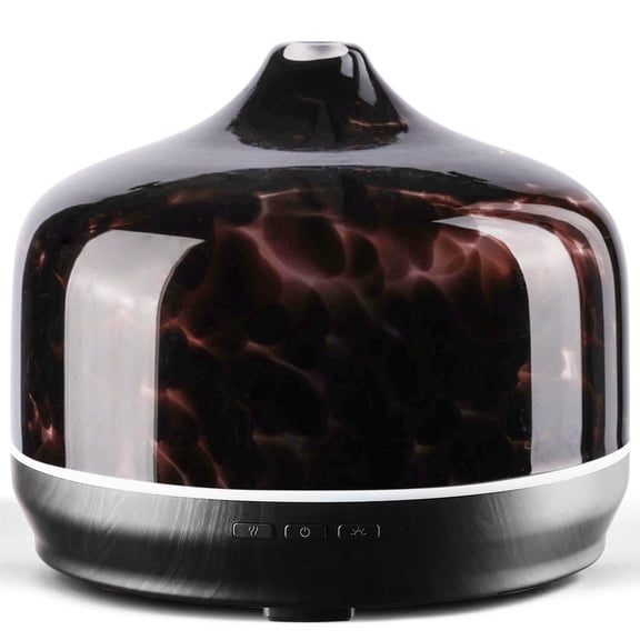 Porseme 500ml Glass Essential Oil Diffuser Aromatherapy Ultrasonic Cool Mist Humidifier 15-21 Running Hours Waterless Auto-Off Air Diffusers for Sleeping Yoga Office Working Spa and Rest (Lava)