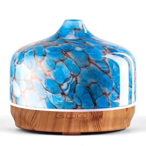 Porseme 500ml Glass Oil Diffuser, Printed Blue