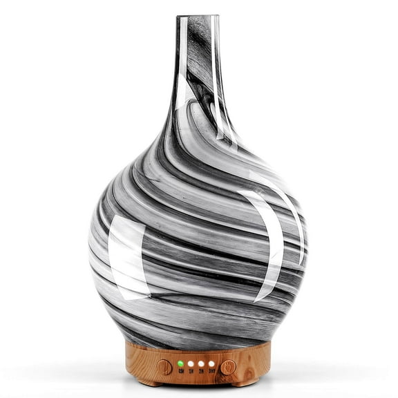 Porseme Ink 150ml Essential Oil Diffuser Glass Color Changing Aroma Air Diffusers Aromatherapy Ultrasonic Cool Mist Humidifier 4 Running Hours Waterless Auto-Off for Sleeping