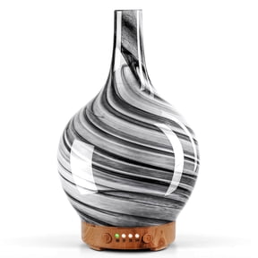 Porseme Ink 150ml Essential Oil Diffuser Glass Color Changing Aroma Air Diffusers Aromatherapy Ultrasonic Cool Mist Humidifier 4 Running Hours Waterless Auto-Off for Sleeping