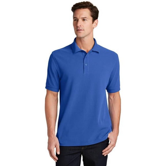 Port 1191121 Ring Spun Pique Polo Shirt, Royal - Extra Small