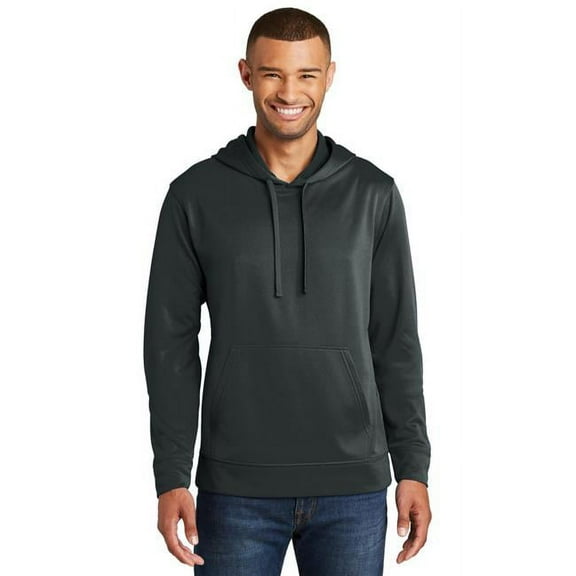 Port 1235225 Performance Fleece Pullover Hooded Sweatshirt, Jet Black - Extra Large