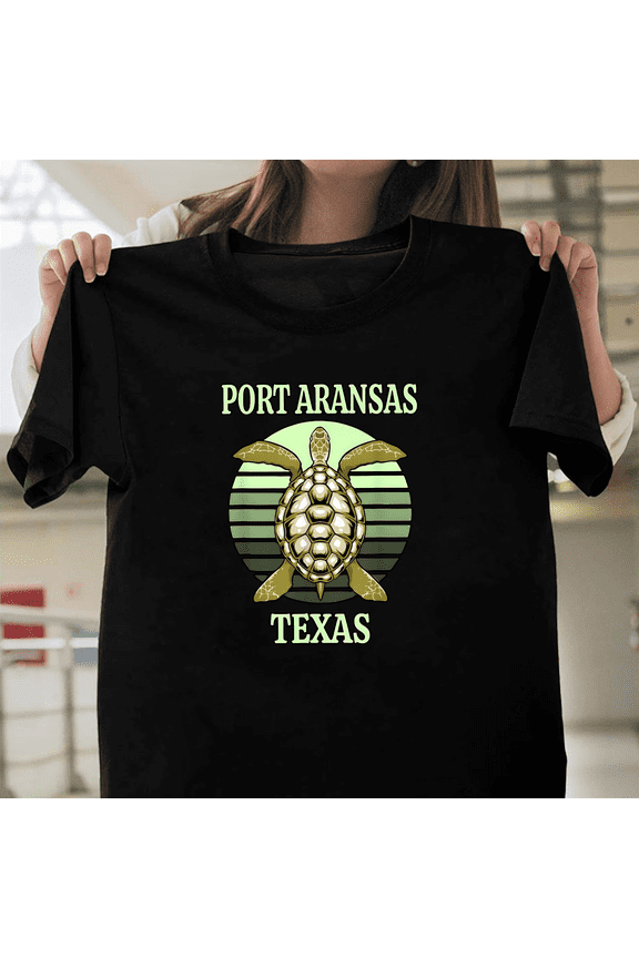 Port Aransas Texas Sea Turtle Coastal Vibes Beach Vacation Souvenir Art V50841 Unisex T-Shirt, Size Up to 5XL