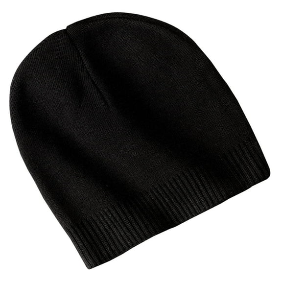 Port Authority 100% Cotton Beanie-One Size (Black)