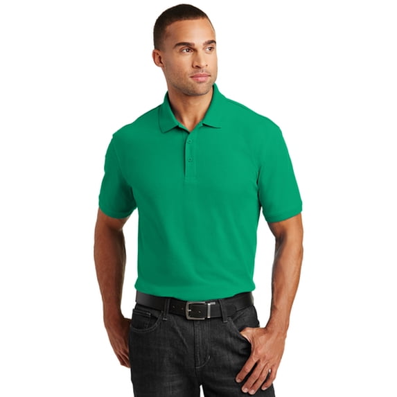Port Authority 1143011 Mens Core Classic Pique Polo Shirt, Bright Kelly Green - Extra Small