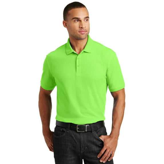 Port Authority 1143583 Mens Core Classic Pique Polo Shirt, Lime - 4XL