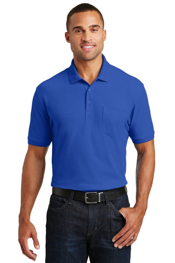 1145311 Mens Core Classic Pique Pocket Polo, True Royal - Extra Small