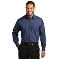 thumbnail image 1 of Port Authority 1182632 Micro Tattersall Easy Care Shirt, Navy & Heritage Blue - 3XL, 1 of 4