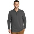 thumbnail image 1 of Port Authority 1191444 EZCotton Long Sleeve Polo in Sterling Grey for K8000LS - Large, 1 of 4