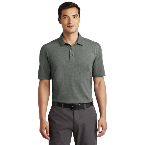 Port Authority 1235541 Men Coastal Cotton Blend Polo Shirt, Deep Black & White - 2XL