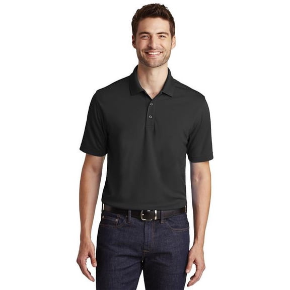 Port Authority 1236933 Dry Zone UV Micro-Mesh Polo Shirt, Deep Black - Medium