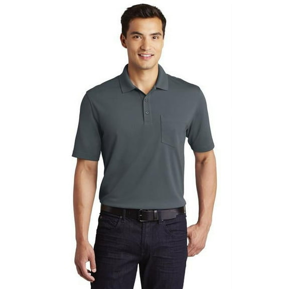 Port Authority 1237532 Dry Zone UV Micro-Mesh Pocket Polo Shirt, Graphite - 3XL