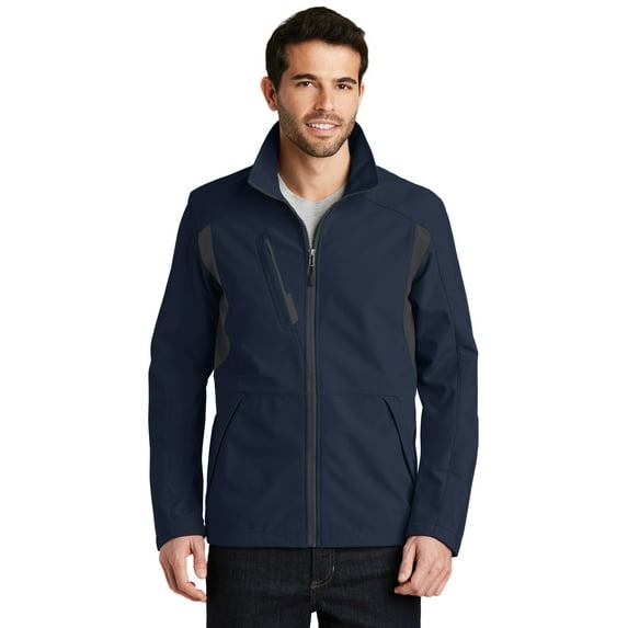 Port Authority ® Back-Block Soft Shell Jacket. J336 - Dress Blue Navy/ Battleship Grey Size 3XL