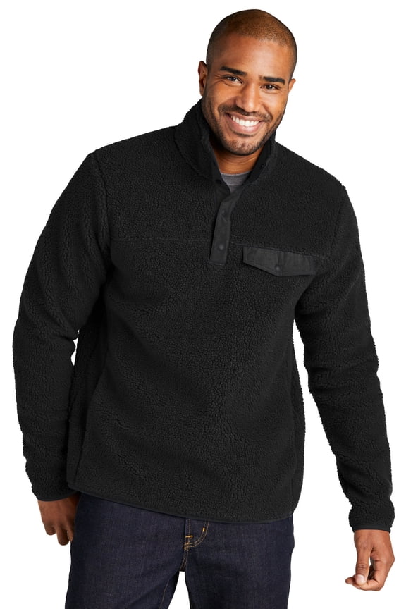 ® Camp Fleece Snap Pullover F140 - Deep Black Size M