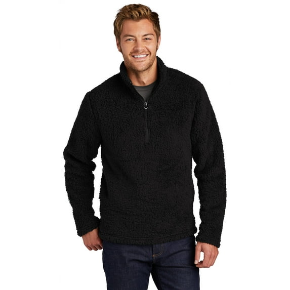 Port Authority ® Cozy 1/4-Zip Fleece F130 - Black Size 3XL