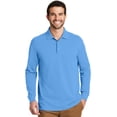 thumbnail image 1 of Port Authority 174 EZCotton 153 Long Sleeve Polo. K8000LS-Azure Blue-3XL, 1 of 4