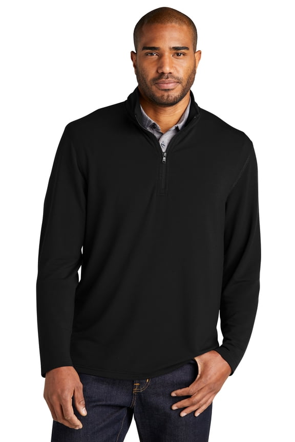 ® Microterry 1/4-Zip Pullover K825 - Deep Black Size S
