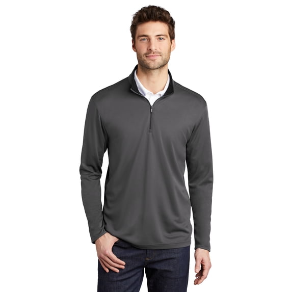 Port Authority ® Silk Touch ™ Performance 1/4-Zip K584 - Steel Grey/ Black Size S