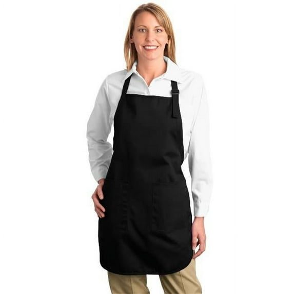 Port Authority A500 Full Length Apron with Pockets, Black - One Size