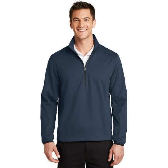 Port Authority Active 1/2 Zip Soft Shell Jacket-L (Dress Blue Navy)