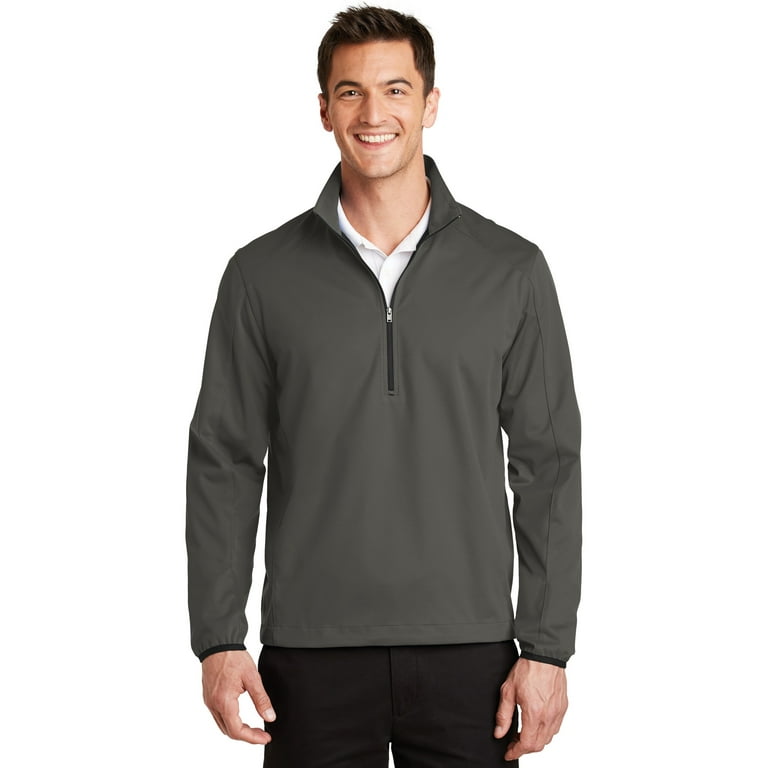 Port Authority Active 1/2 Zip Soft Shell Jacket-L (Grey Steel