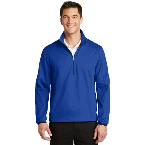 Port Authority Active 1/2 Zip Soft Shell Jacket-XL (True Royal)