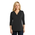 thumbnail image 1 of Port Authority Adult Female Women Plain 3/4-Sleeve Top Black Small, 1 of 8
