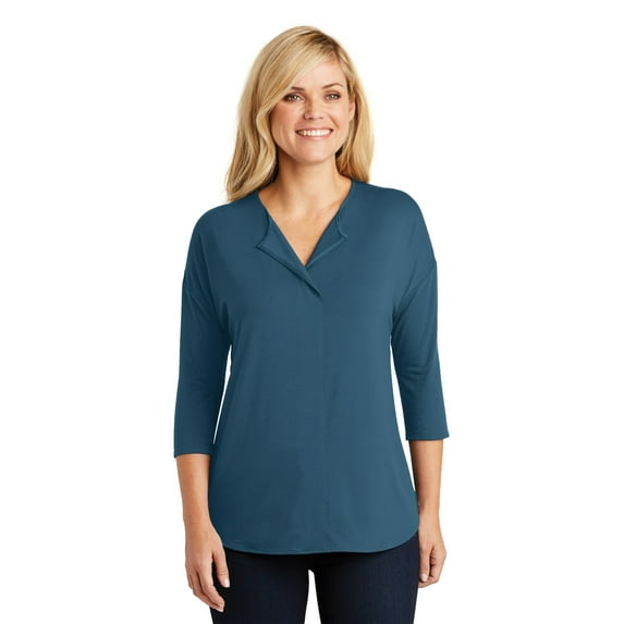 Port Authority LK5433 Ladies Concept 3/4-Sleeve Soft Split Neck Top, Womens Tops