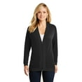 thumbnail image 1 of Port Authority Adult Female Women Plain Long Sleeves Cardigan Black Large, 1 of 1