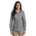 thumbnail image 1 of Port Authority Adult Female Women Plain Long Sleeves Shirt Gusty Grey Small, 1 of 4