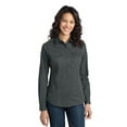 thumbnail image 1 of Port Authority Adult Female Women Plain Long Sleeves Shirt Steel Grey 3X-Large, 1 of 2