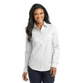 thumbnail image 1 of Port Authority Adult Female Women Plain Long Sleeves Shirt White 3X-Large, 1 of 2