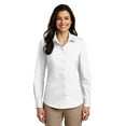 thumbnail image 1 of Port Authority Adult Female Women Plain Long Sleeves Shirt White Small, 1 of 4