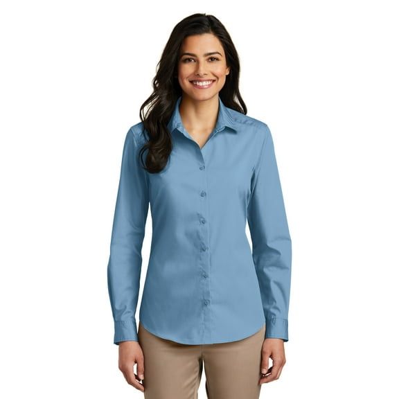 Port Authority Adult Female Women Plain Shirt Carolina Blue 2X-Large