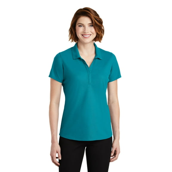 Port Authority Adult Female Women Plain Short Sleeves Polo Teal 2X-Large