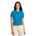 thumbnail image 1 of Port Authority Adult Female Women Plain Short Sleeves Polo Turquoise X-Large, 1 of 6