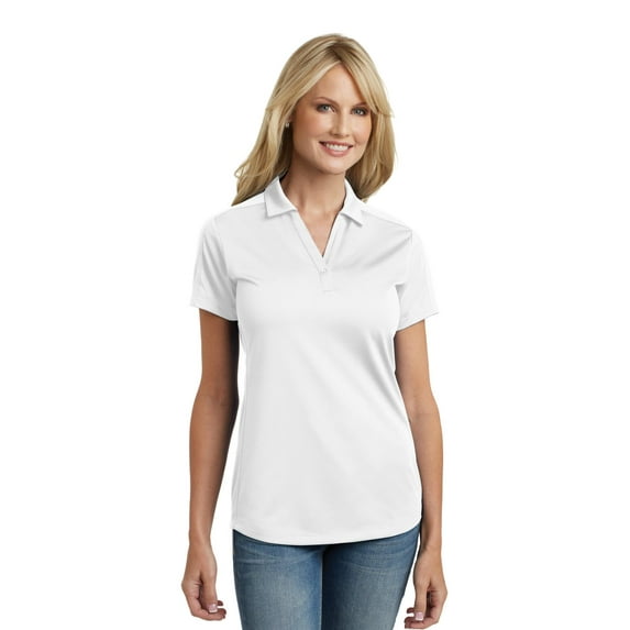 Port Authority Adult Female Women Plain Short Sleeves Polo White 3X-Large
